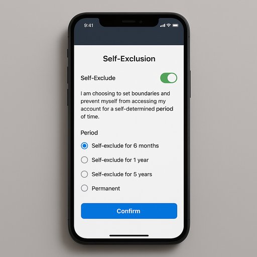 EG333 self-exclusion settings screen